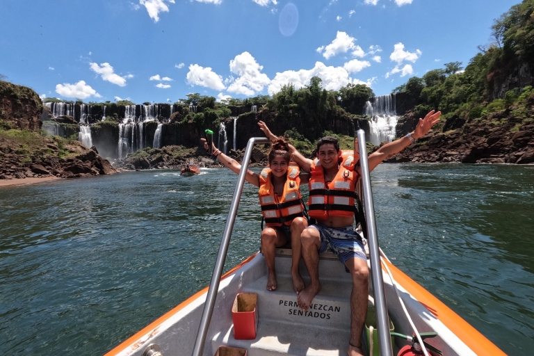 Argentina falls with macuco Safari Boat