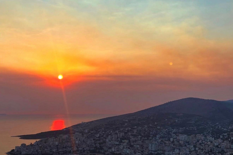 Ksamil:Sunset at Lekursi Castle with Views of Sarandë&Corfu