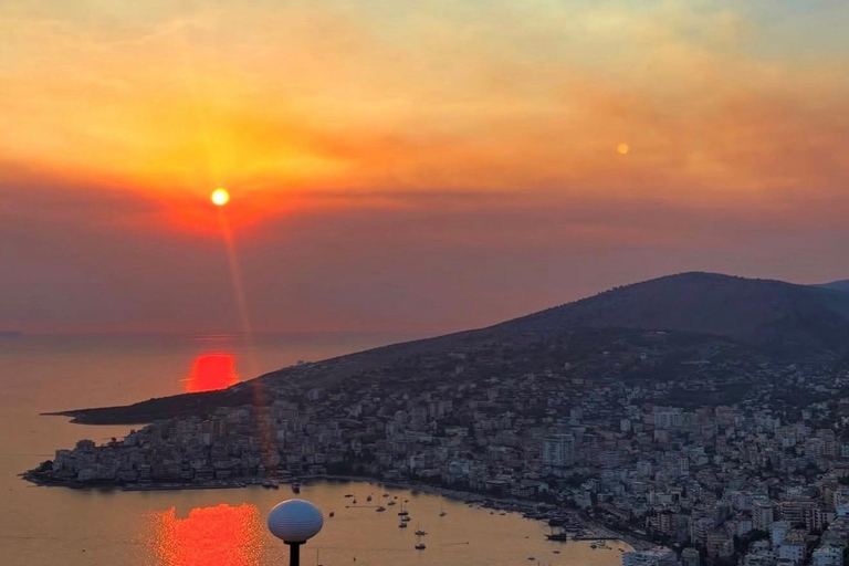 Ksamil:Sunset at Lekursi Castle with Views of Sarandë&Corfu