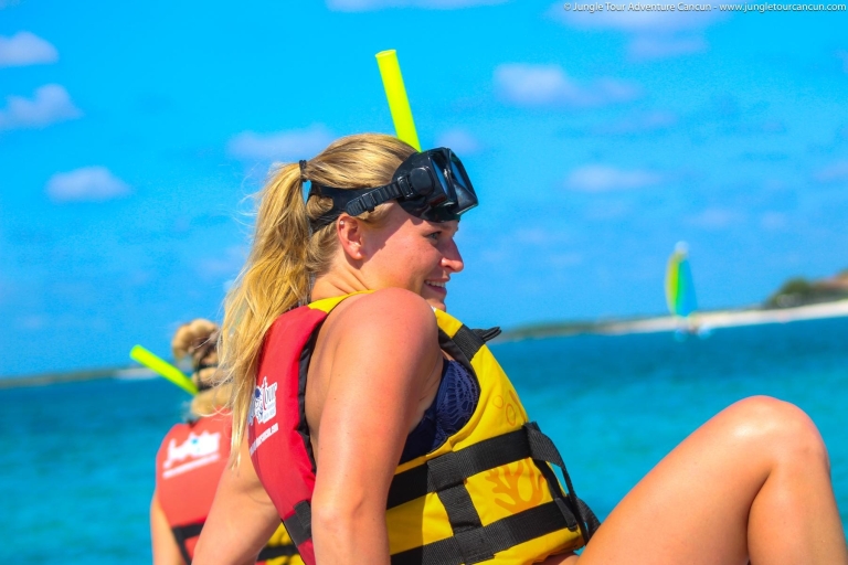 Z Cancun: wycieczka łodzią motorową Punta Nizuc z rurką do nurkowania