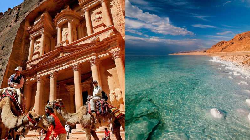 From Amman: Private Day Tour to Petra & Dead Sea