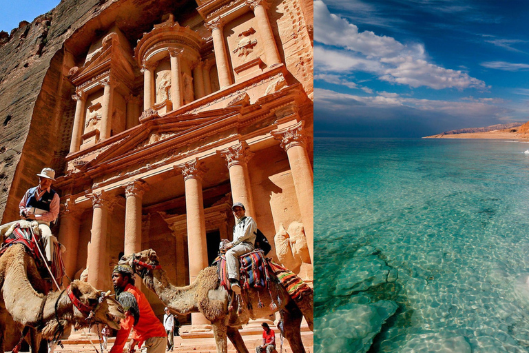 Au départ d'Amman : Excursion privée d'une journée à Petra et à la Mer MortePetra et Wadi Rum avec droits d'entrée