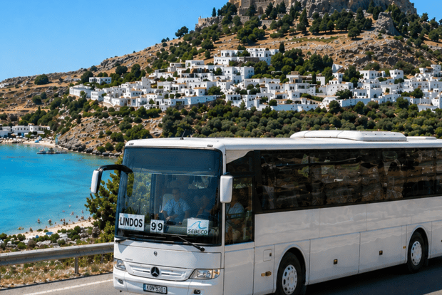 Rodi: Tour in autobus di Lindos con tempo libero da esplorare