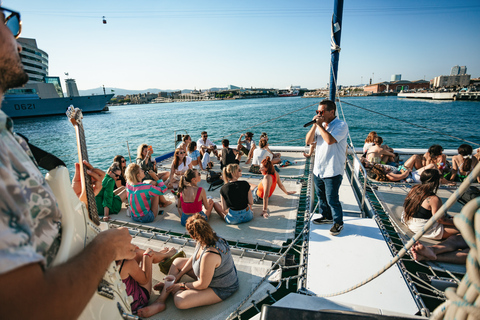 Barcelona: catamarantocht bij zonsondergang met livemuziek