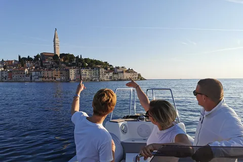 Rovinj: Sunset Speedboat Tour with Dolphin Watching