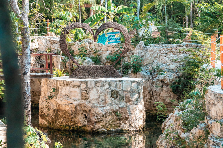 Tour Tulum, cenote Casa Tortuga and Madre naturaleza statue Tulum cenote tortugas