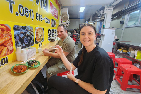 Busan: Matupplevelse på marknaden. Smash Seafoods och Street foods