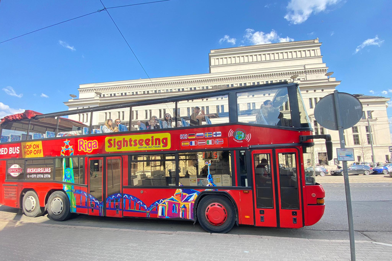 Riga Sightseeing: Red Bus Hop-On Hop-off "Grand Tour" Riga: 24h-Hop-on Hop-off Grand Bus Tour