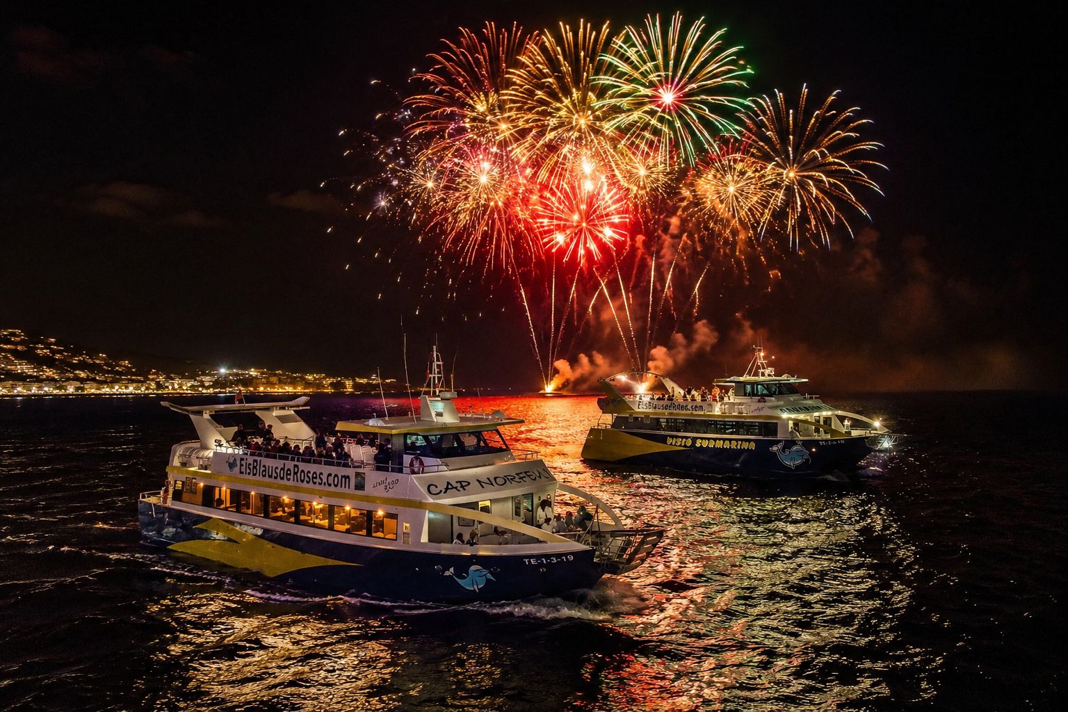 Ab Roses: Bewundern Sie das Sant Joan-Feuerwerk vom Meer aus