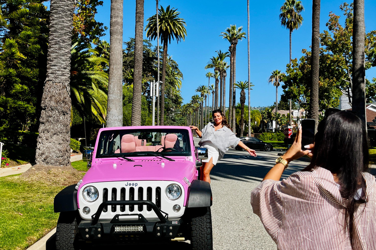 Beverly Hills: Rodeo Drive Open Roze Jeep PrivétourBeverly Hills Rodeo Drive op een open Pink Jeep privétour