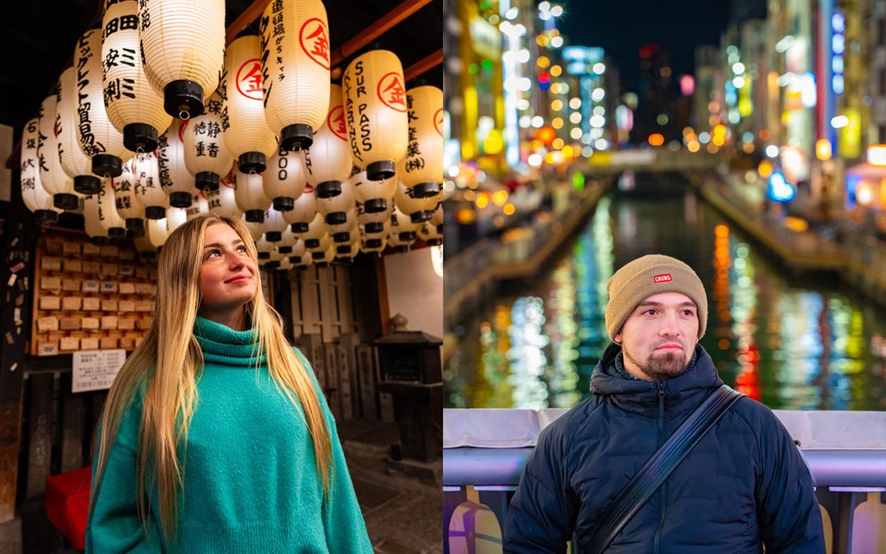 Osaka: Privates Fotoshooting in der pulsierenden Nacht (Dotonbori)