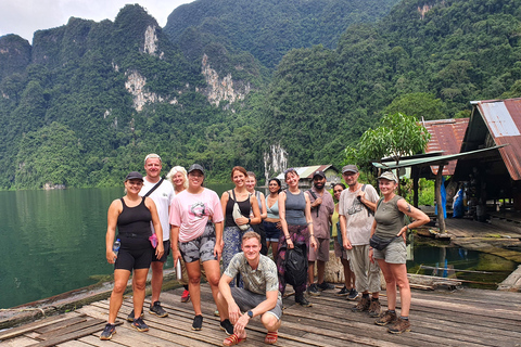 Khao Sok: Overnight Raft House Cheow Lan Lake & Coral Cave Option 1: Join Trip Raft House with Fan & *Shared Bathroom