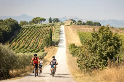 Cortona: Val di Chiana E-Bike Tour mit optionalem Wein-Mittagessen