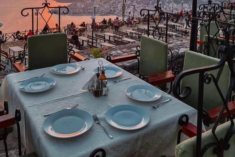 Ksamil:Sunset at Lekursi Castle with Views of Sarandë&Corfu