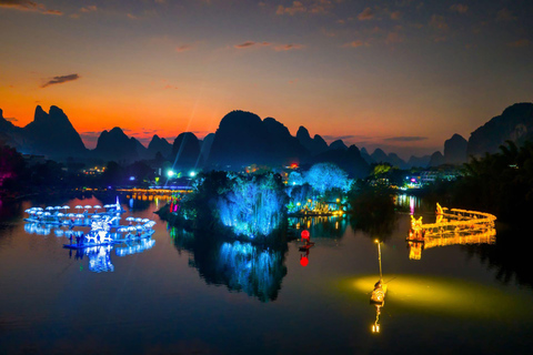 Yangshuo: Yulong River Night Bamboo Raft Ride-Shenlong Show Supreme Dragon Head Ticket