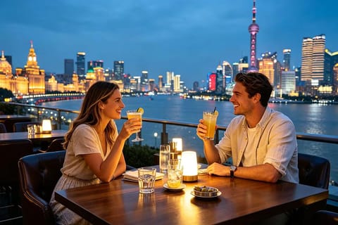 Shanghai Night: Huangpu River Cruise & Riverfront Bar