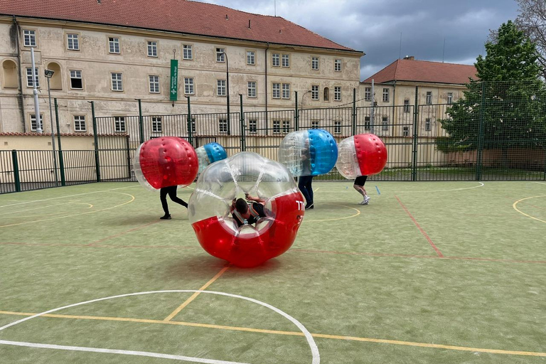 Prague: Bubbles football in city centre of Prague