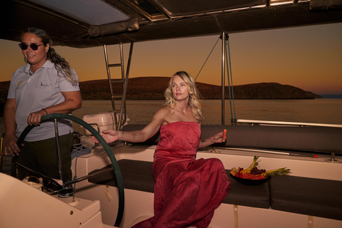 Elafonisi Sunset Catamaran: Snorkel, Paddle & Healthy Meal Elafonisi Cruise with transfer Falasarna - Souda