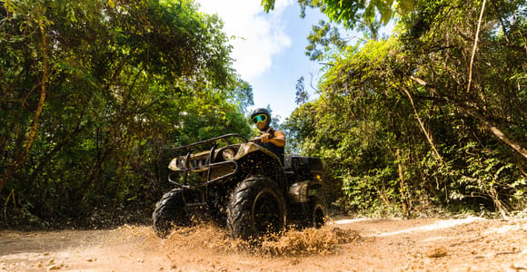 Cancun: Jungle ATV Tour, Ziplining, and Cenote Swim