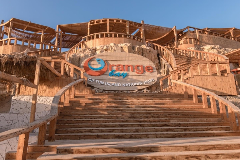 From El Gouna: Orange Island Trip with Snorkel & Parasailing El Gouna Tour with Private Transfer
