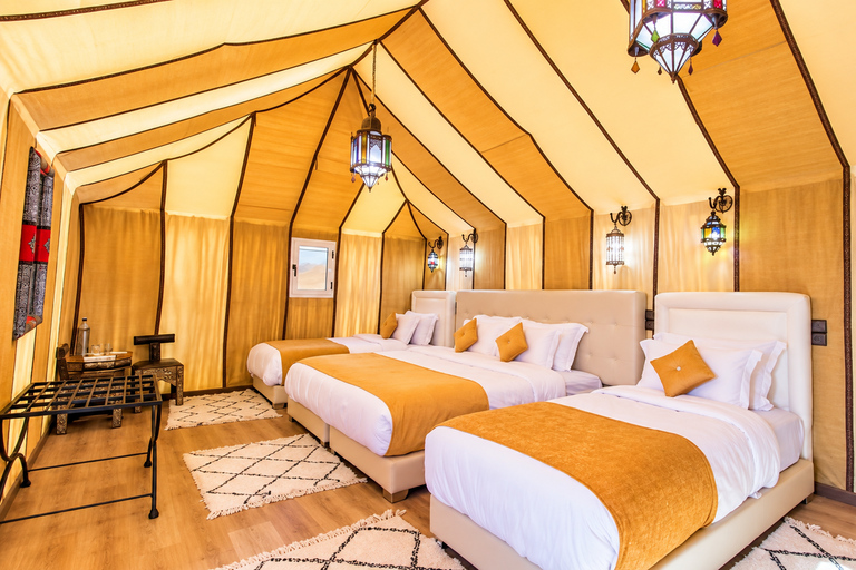 From Fes: 3-Day Merzouga Desert Tour to Marrakech Standard Desert Camp Experience (Shared Facilities)