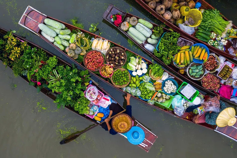 Damnoen Saduak + Amphawa + Mer flytande marknad: Privat bil