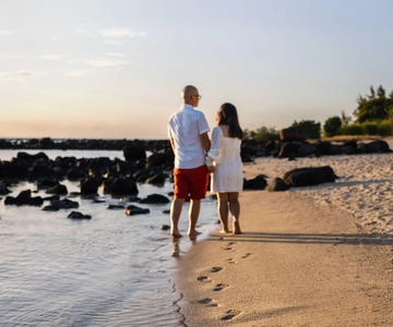 Mauritius: Fotosession i solnedgången (smekmånad/familjefotografering)