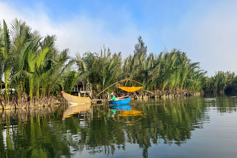 Funny day Biking, Farming, Buffalo riding and Basket boat private tour for solo traveler from Da Nang with transfer