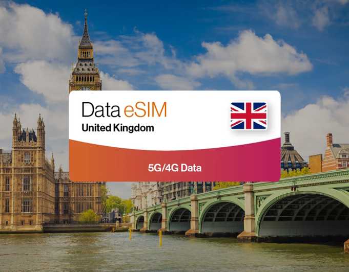 Wielka Brytania (UK): Turystyczny plan danych eSIM