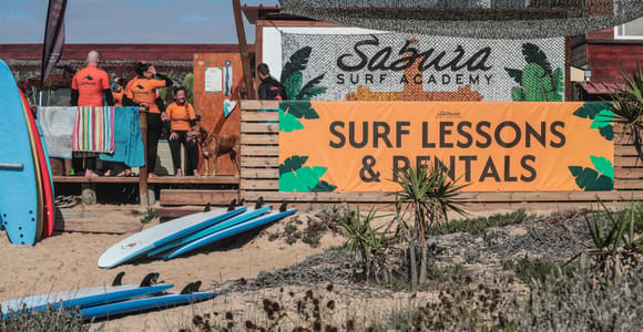 Sabura Surf Lessons & Rentals: F. da Telha Beach near Lisbon
