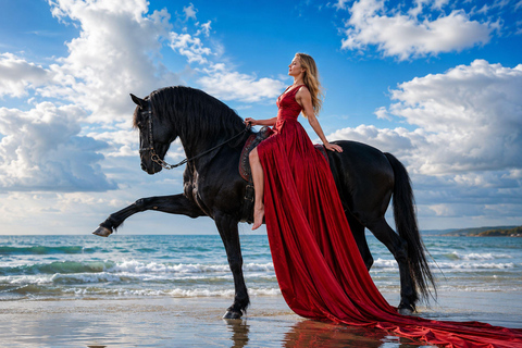 Sea & Desert Horse Riding Tour & Optional Private Photoshoot 2-Hour Horse Ride — Without Transfer (Entry Ticket Only)