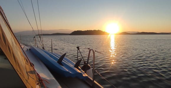 Lefkada: Sunset Cruise with Swimming &Local Wine in Meganisi