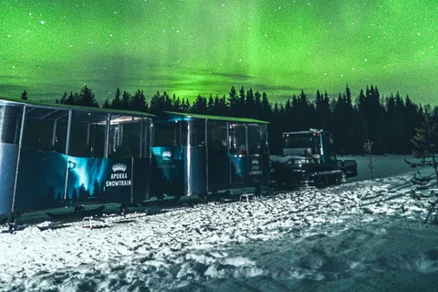 Rovaniemi : Train des neiges jusqu'au camp des aurores boréales