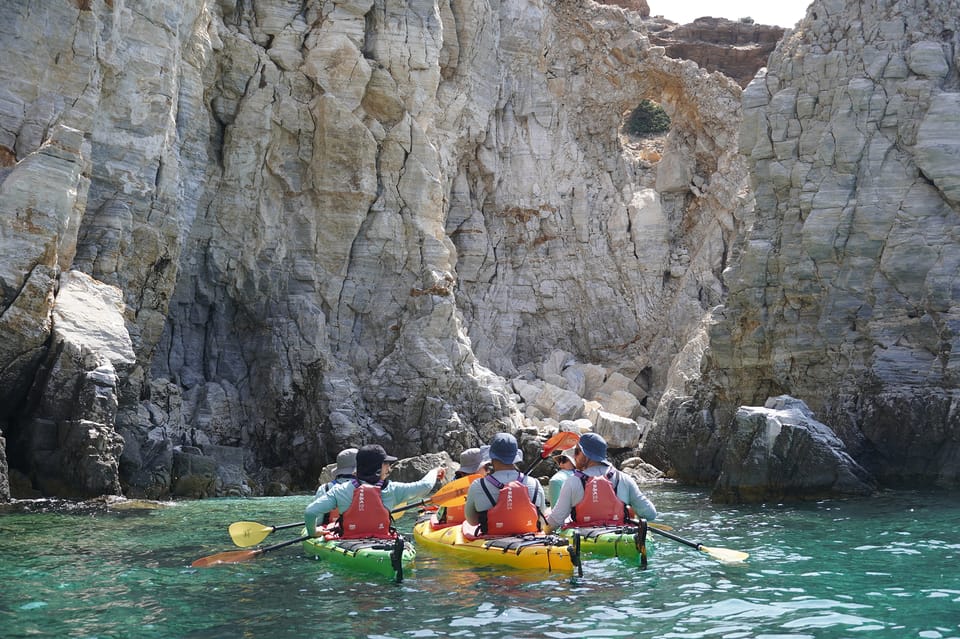 Naxos: Rina Cave Sea Kayak Tour with Snorkeling & Picnic | GetYourGuide