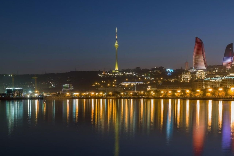 Luci della vita notturna di Baku