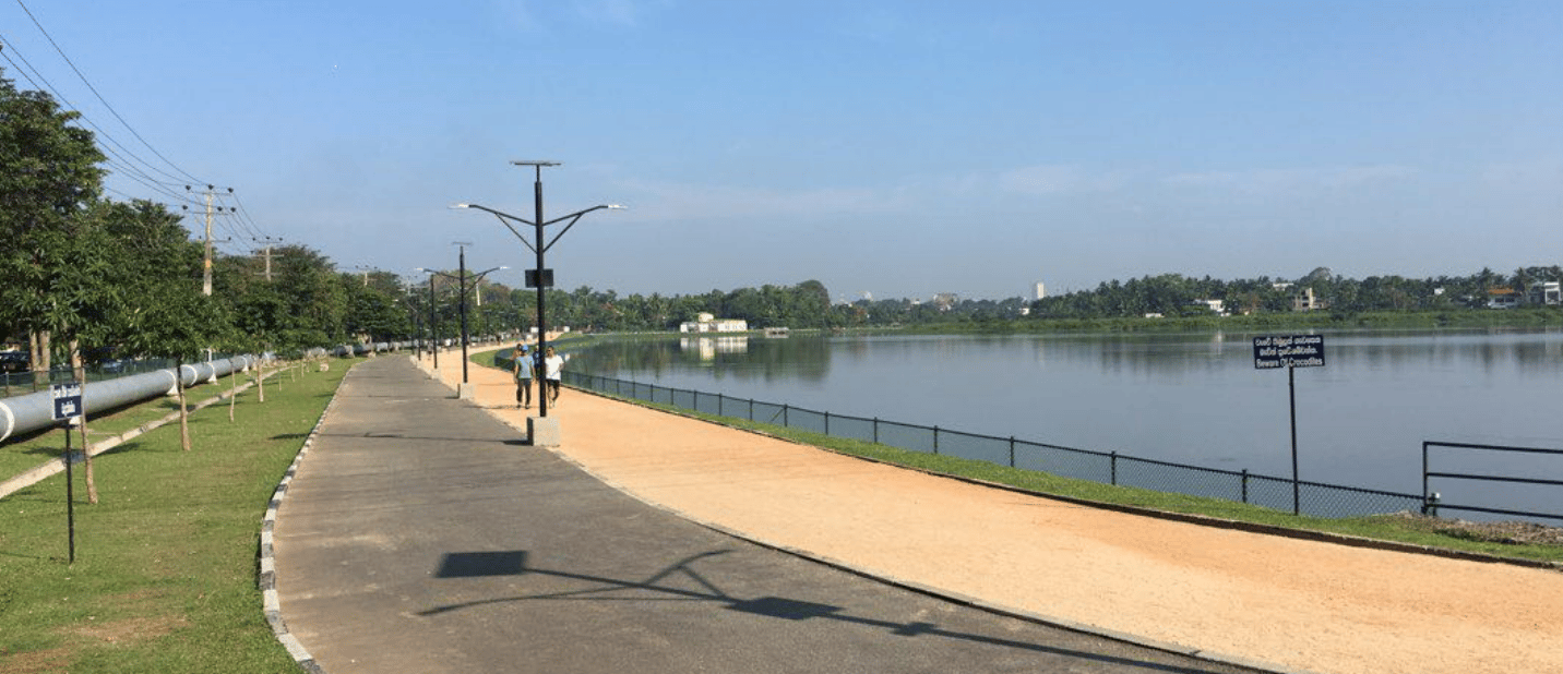 Erlebnis auf dem Radweg im Weras-Ganga-Park in Colombo
