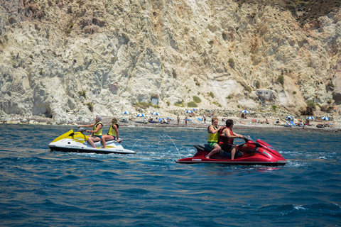 Santorini: Kryssning av vulkaniska stränder med vattenskoterSantorini safari med vattenskoter