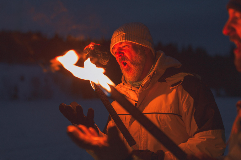 Oslo: Snowy Forest Torchlight Walk with Campfire