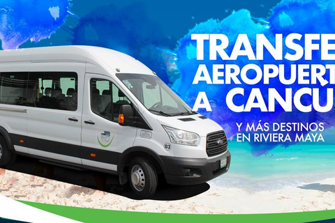 Aéroport de Cancun : Transfert aéroportuaire aller simple ou aller-retour1-Way de la zone hôtelière de Cancun à l'aéroport de Cancun