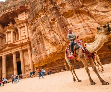Amã/Mar Morto: viagem de 1 dia a Petra e Wadi Rum com serviço de busca no hotel