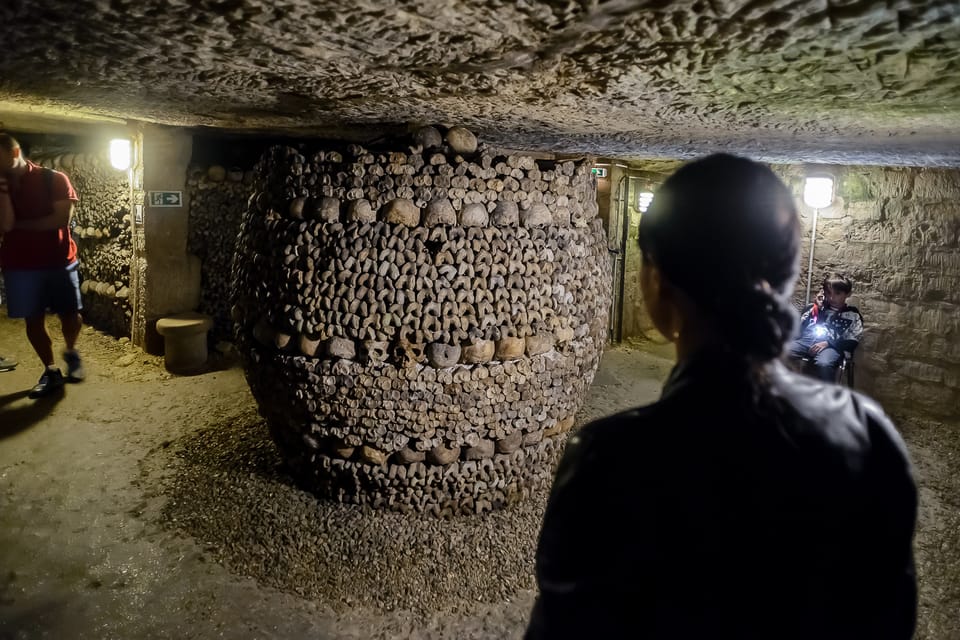 Paris Catacombs skull and bone walls