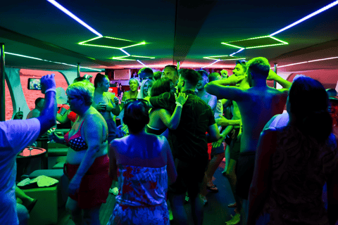 Protaras: 80s and 90s Sunset Cruise with Cypriot Dinner & DJ Local Transfer, Meal, 1 Glass wine, beer, soda or Juice