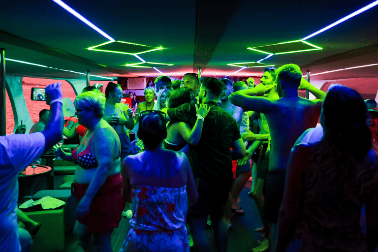 Protaras: 80s and 90s Sunset Cruise with Cypriot Dinner & DJ Local Transfer, Meal, 1 Glass wine, beer, soda or Juice