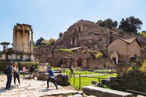 Rom: Prioriterad tillgång Prioriterad åtkomst Colosseum, Forum Romanum och Palatine TourTysk gruppresa med särskild tillgång till arenagolvet