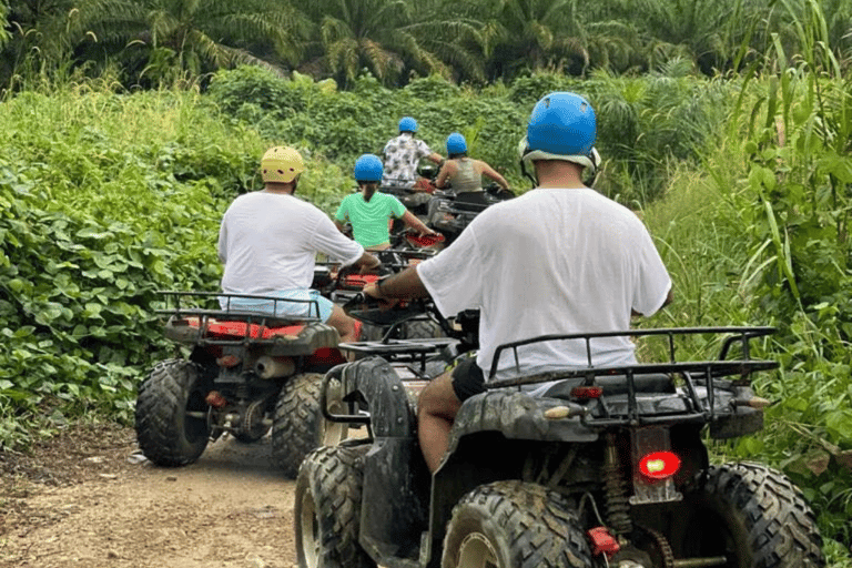 Phuket : grotte aux singes, rafting, tyrolienne et cascadeVisite avec quad