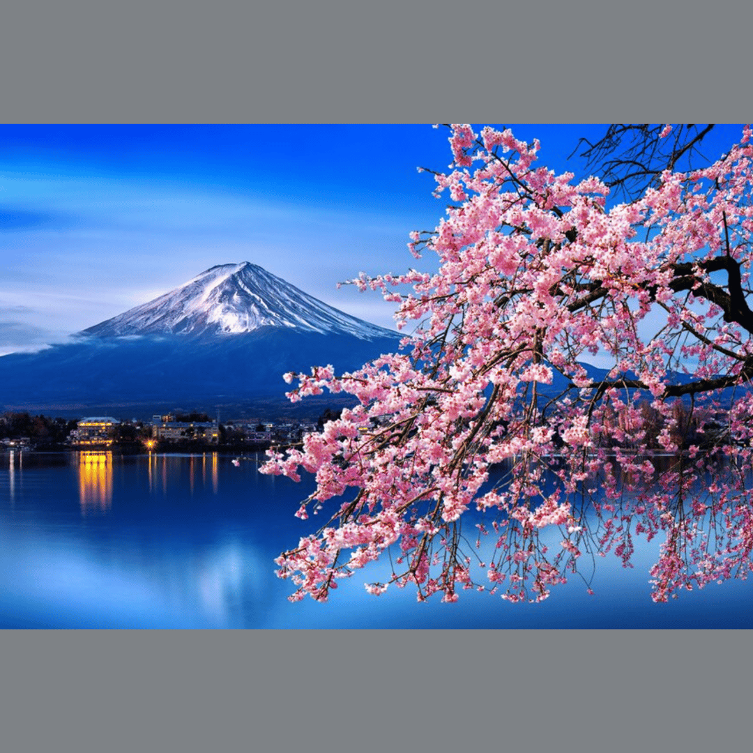 Papier Peint Japonais | Mont Fuji Et écriture Japonaise