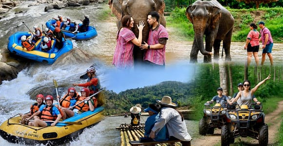 Chiang Mai: 3in1 Adventure: Rafting, Elephants & ATV 1 Hrs.