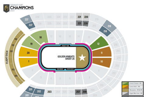 Las Vegas: Vegas Golden Knights - NHL Tickets P4 - Sections 101-105 & 117-120