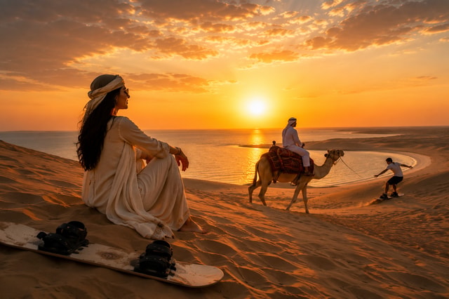 From Doha: Inland Sea Desert Safari with All Activities