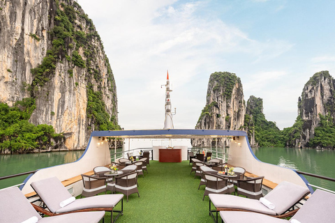 Best Halong 5-Star Day Cruise: Buffet Lunch, Wine &amp; JacuzziPick-up from Hanoi